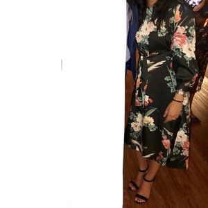 COPY - Zara Black Oriental Bird Floral Dress